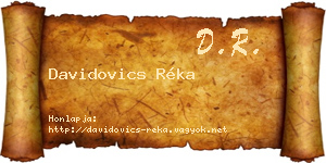 Davidovics Réka névjegykártya